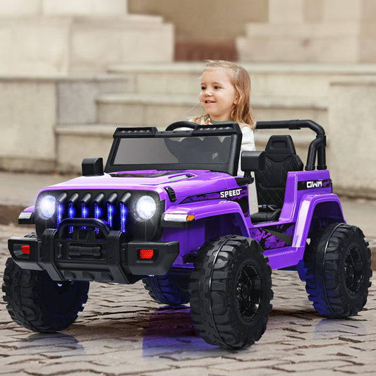 12V Kids Ride-on Jeep Car with 2.4 G Remote Control-Purple