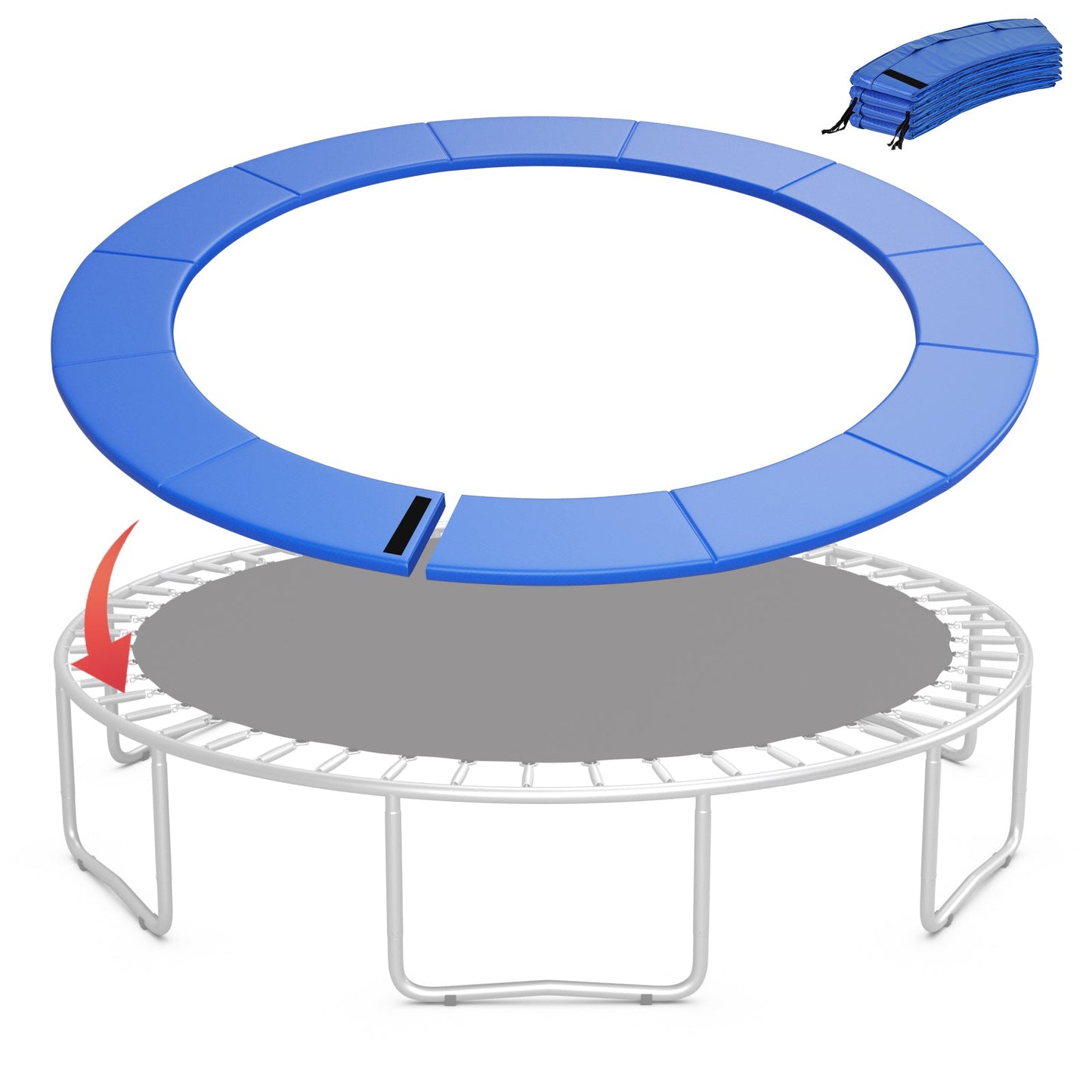 16 Feet Trampoline Pad Replacement Safety Pad with Fixing Straps (Blue)