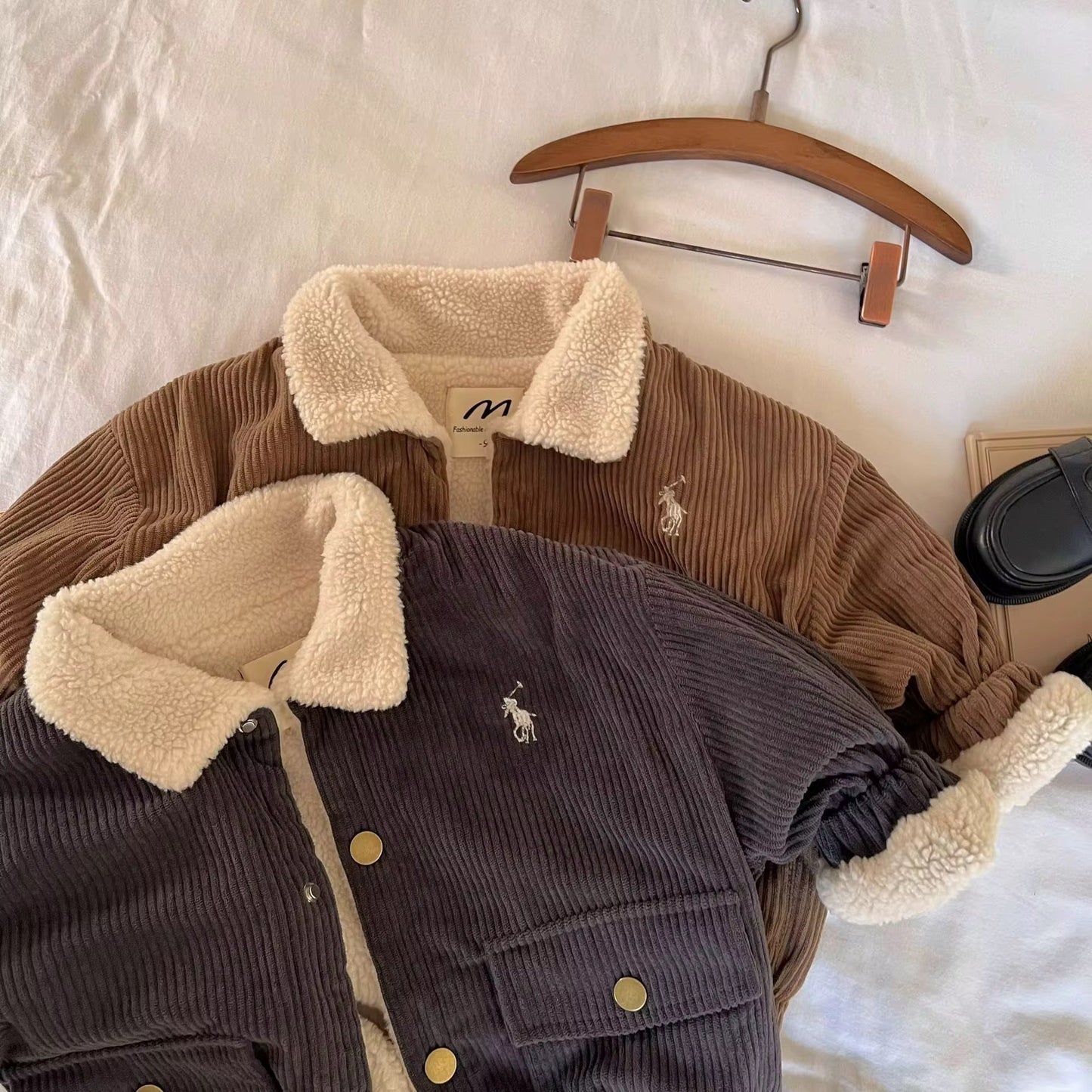 Baby Boy Corduroy Jacket - Sherpa Lined Winter Coat for Toddlers