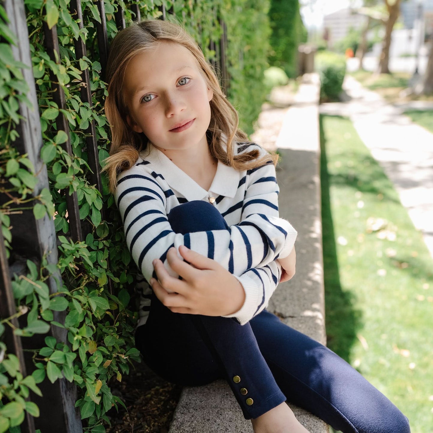 Organic French Collared Keyhole Sweater - Baby