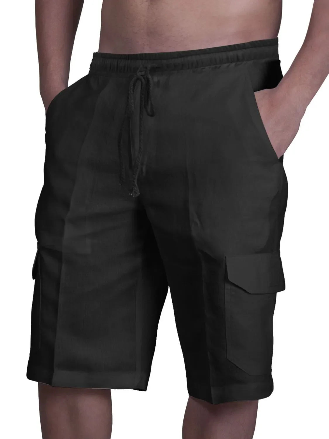 Men's Plus Size Drawstring Pocketed Shorts