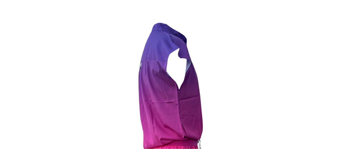DK Gradient Zipper Scrub Top (Purple/Pink)