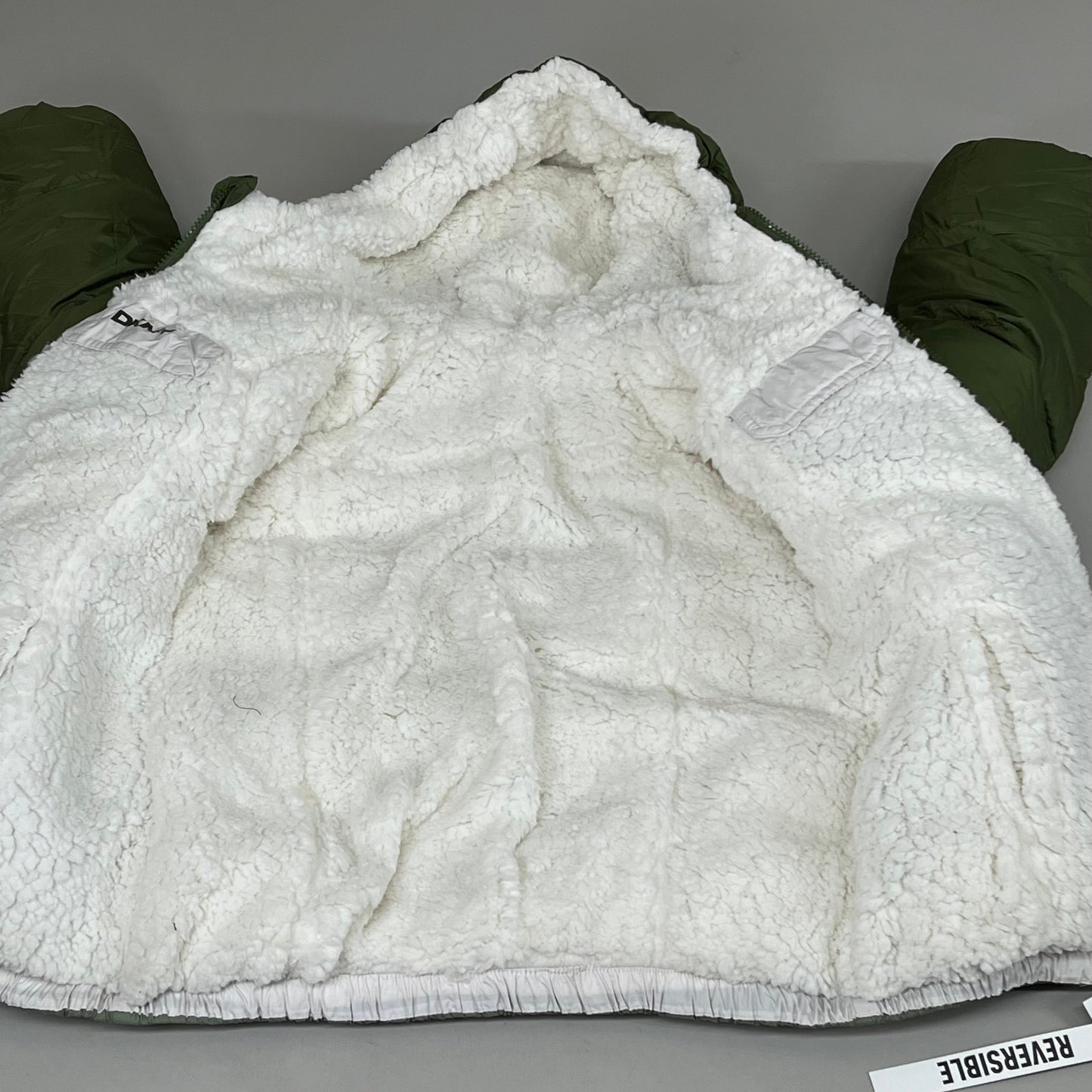 DKNY Boys' Winter Jacket Insulated Quilted Puffer Parka 14/16 Olive