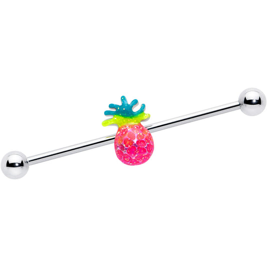 14G Hot Tropical Pineapple Industrial Barbell 38mm