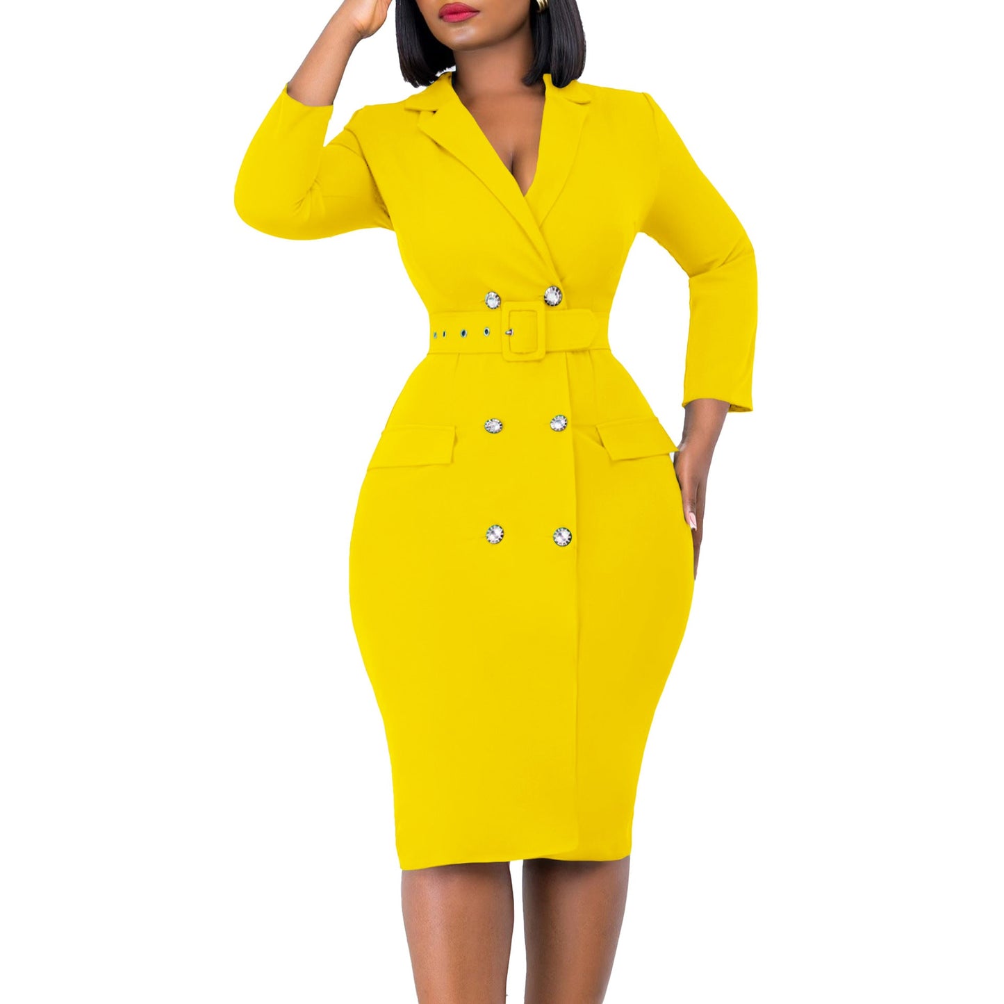 Double Breasted Plus Size African Dress