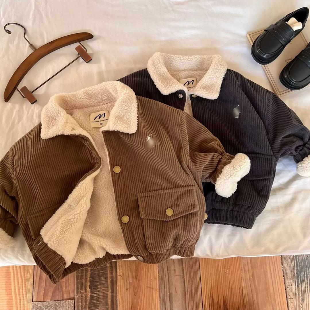 Baby Boy Corduroy Jacket - Sherpa Lined Winter Coat for Toddlers
