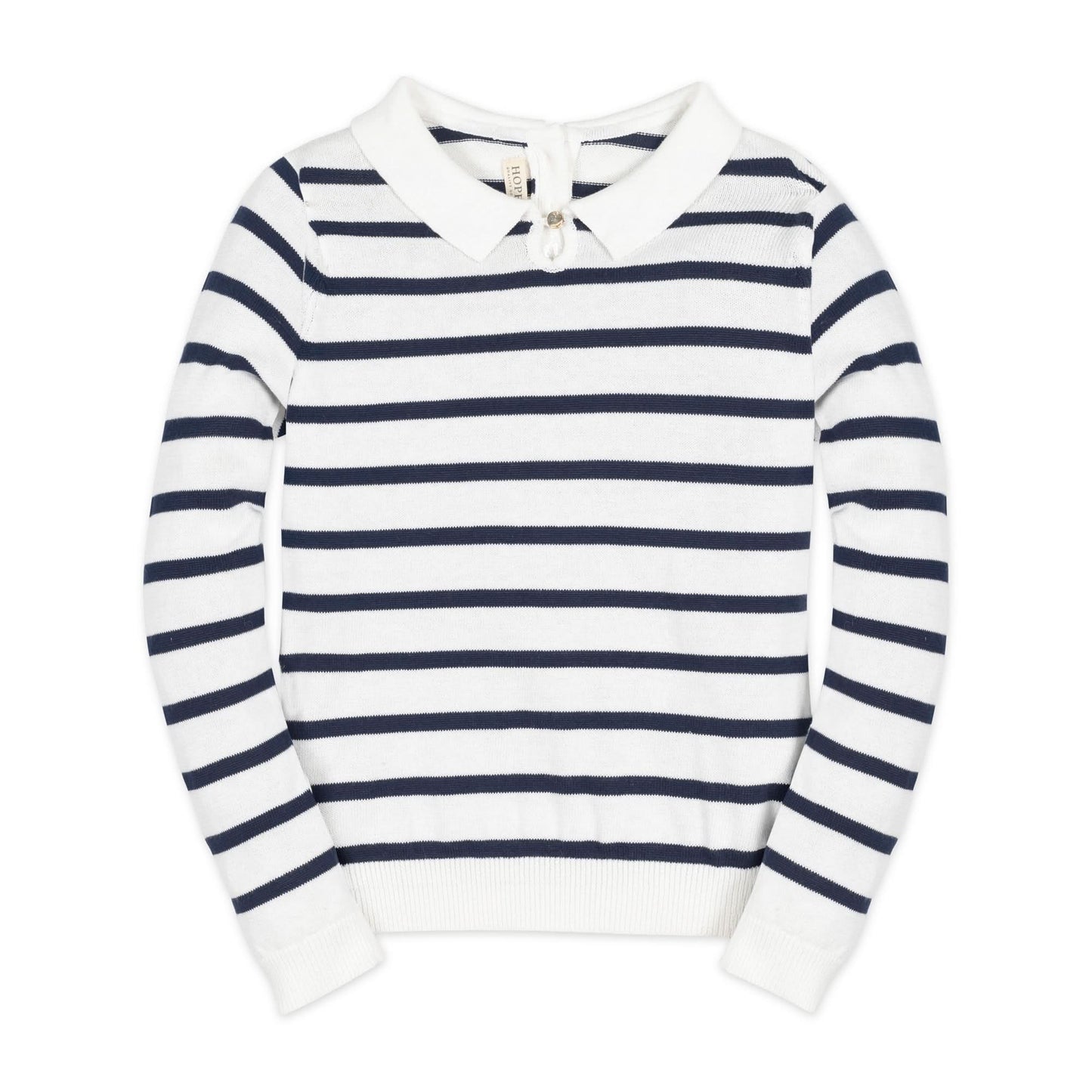 Organic French Collared Keyhole Sweater - Baby