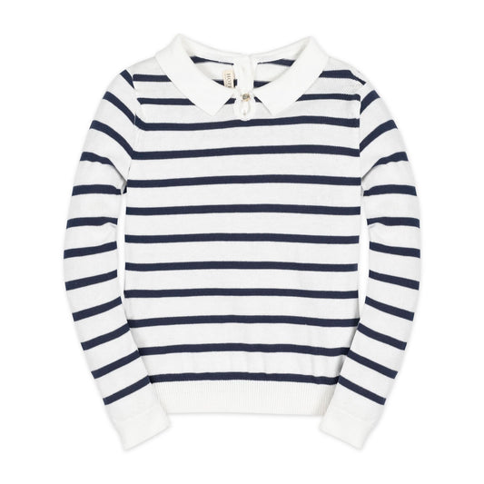 Organic French Collared Keyhole Sweater - Baby