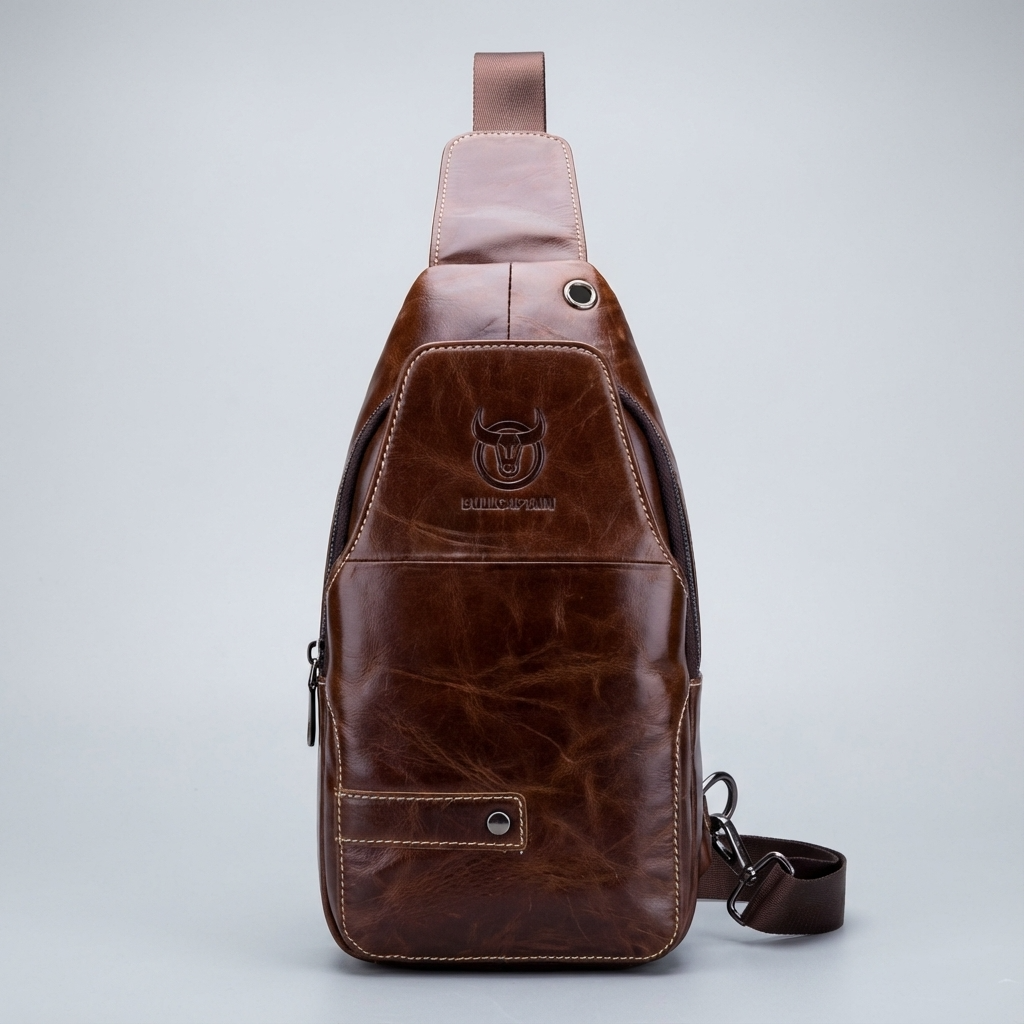 Leather Business Sling Bag – Compact & Timeless