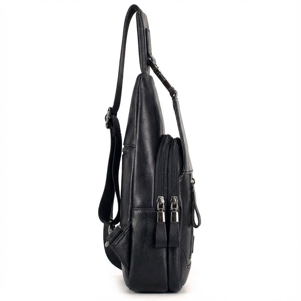 Luxury Leather Chest Sling Bag – Sleek & Functional