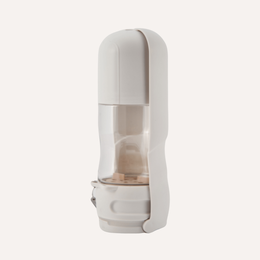 Travel Dog Water Bottle with Treat Holder – Leakproof & BPA-Free 350mL