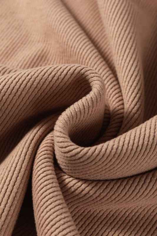 Solid Corduroy Lace Hoodie and Pants Set